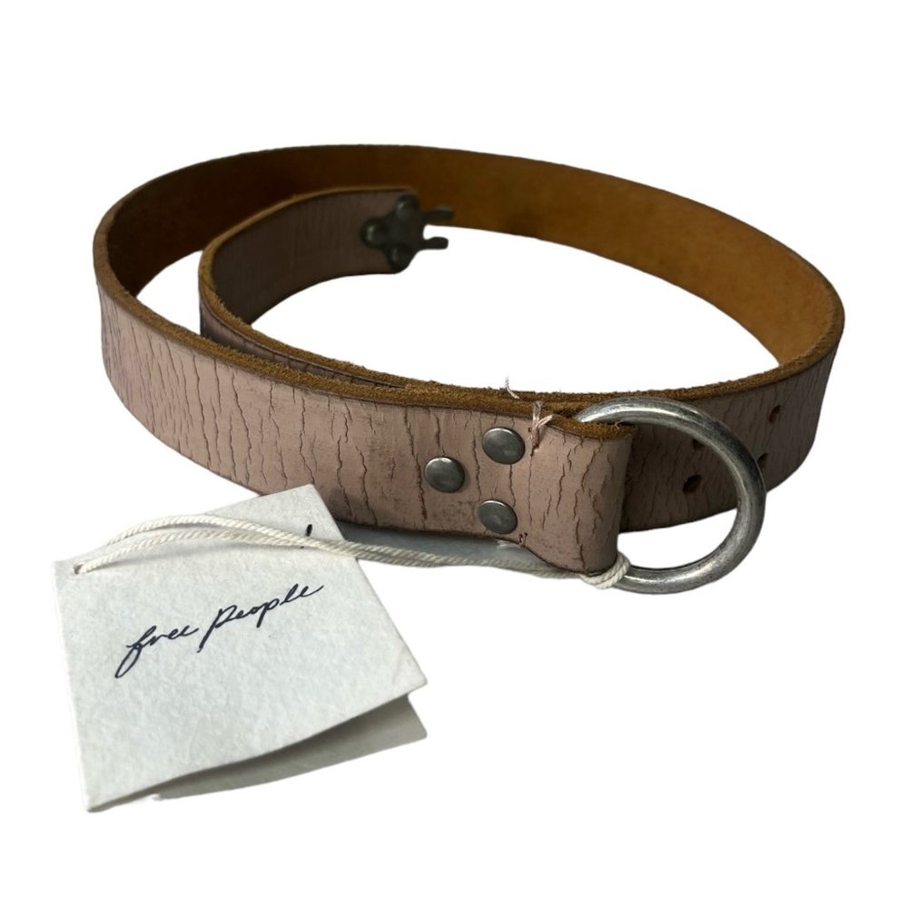 Free People Belt We The Free Sur Hip Belt Distressed Pinkish-tan Leather  S/M